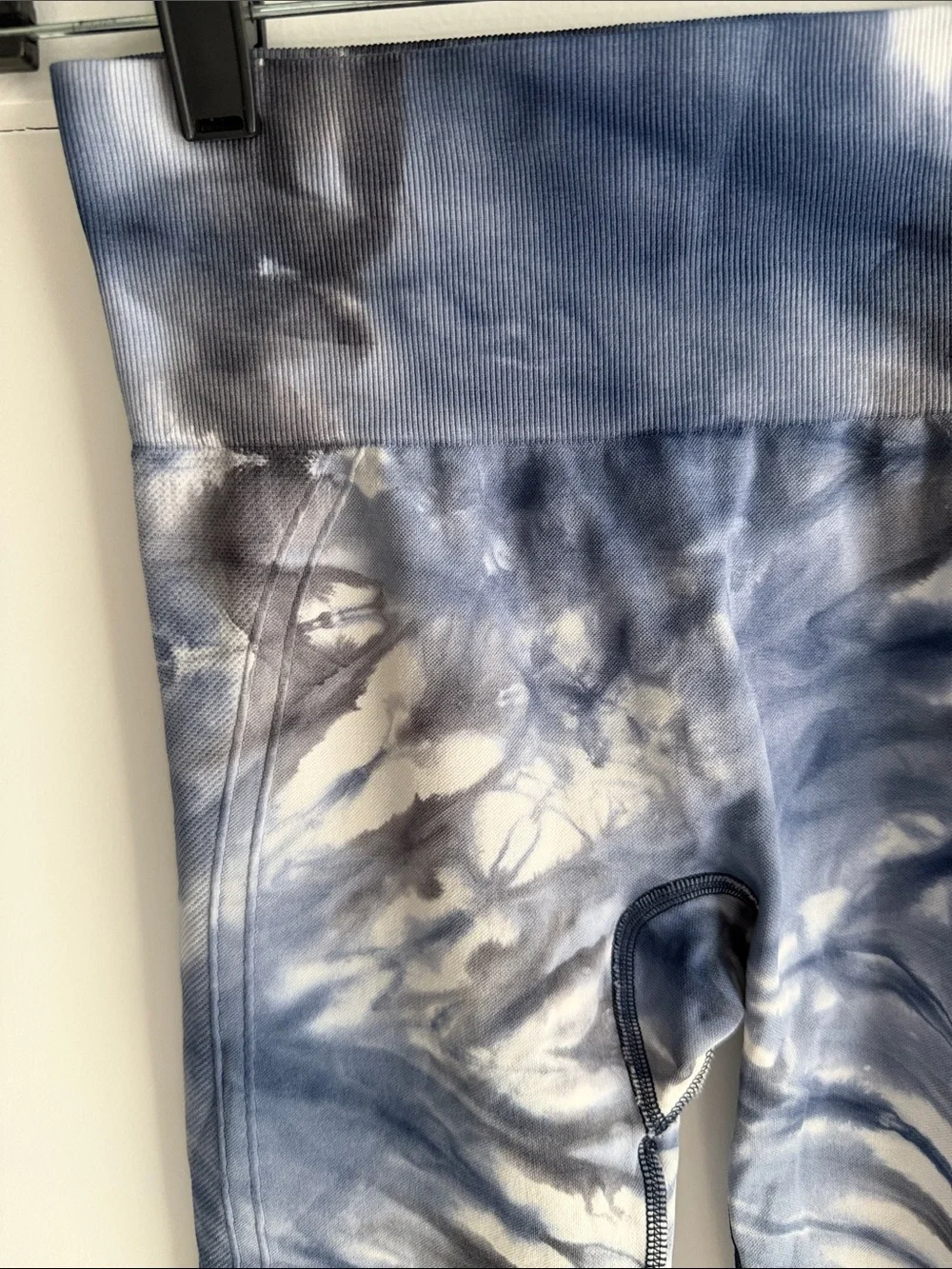 Tory Burch Blue and White Tie-Dye High-Waist Leggings
